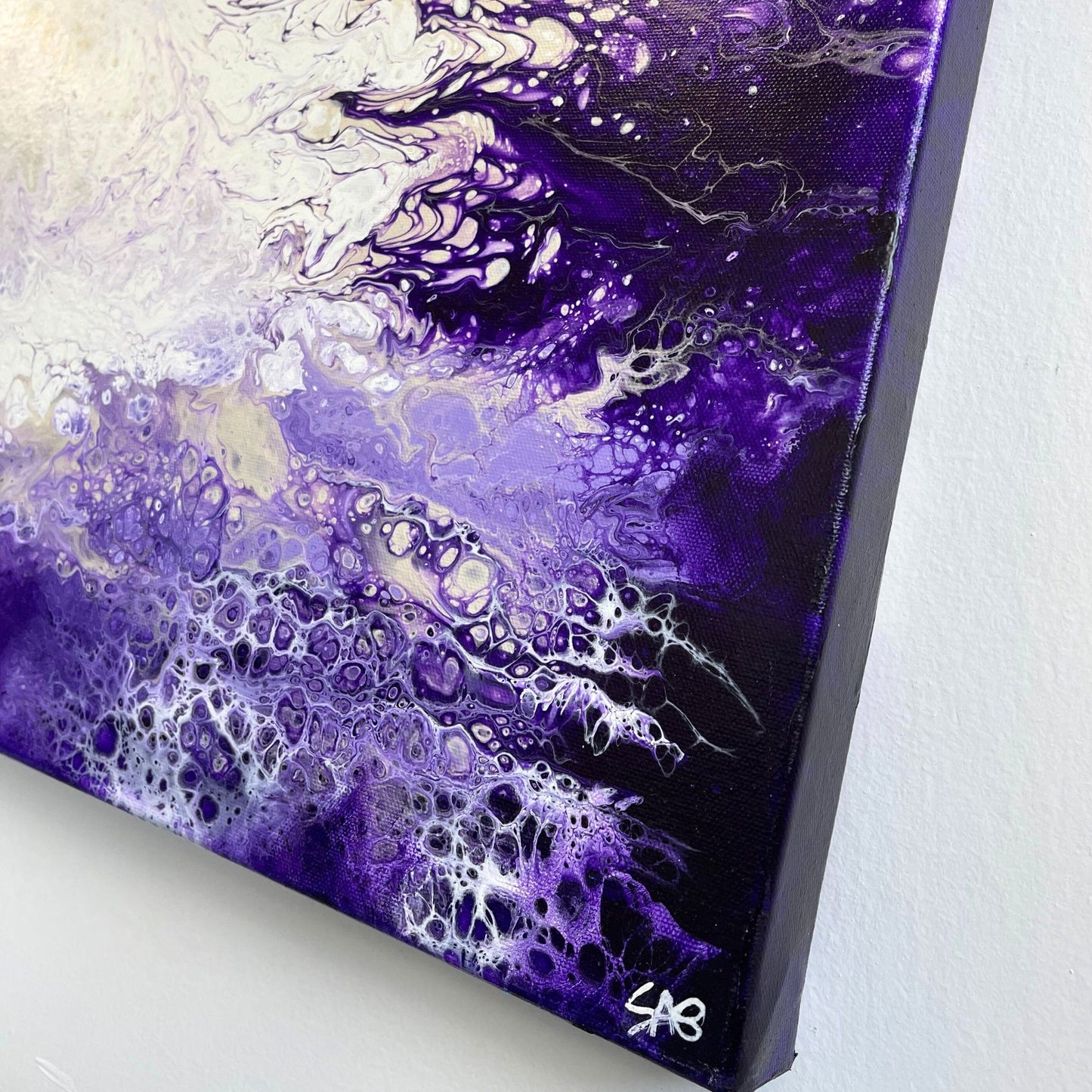 purple abstract fluid painting, wall decor wall art home decor
