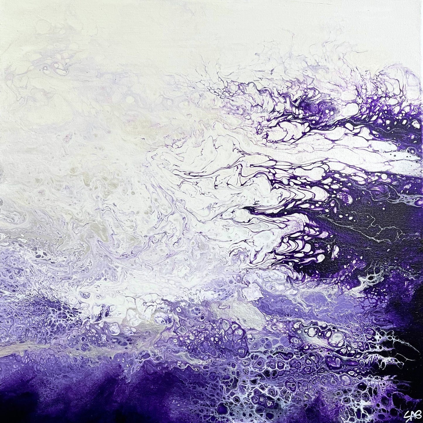 purple abstract fluid painting, wall decor wall art home decor
