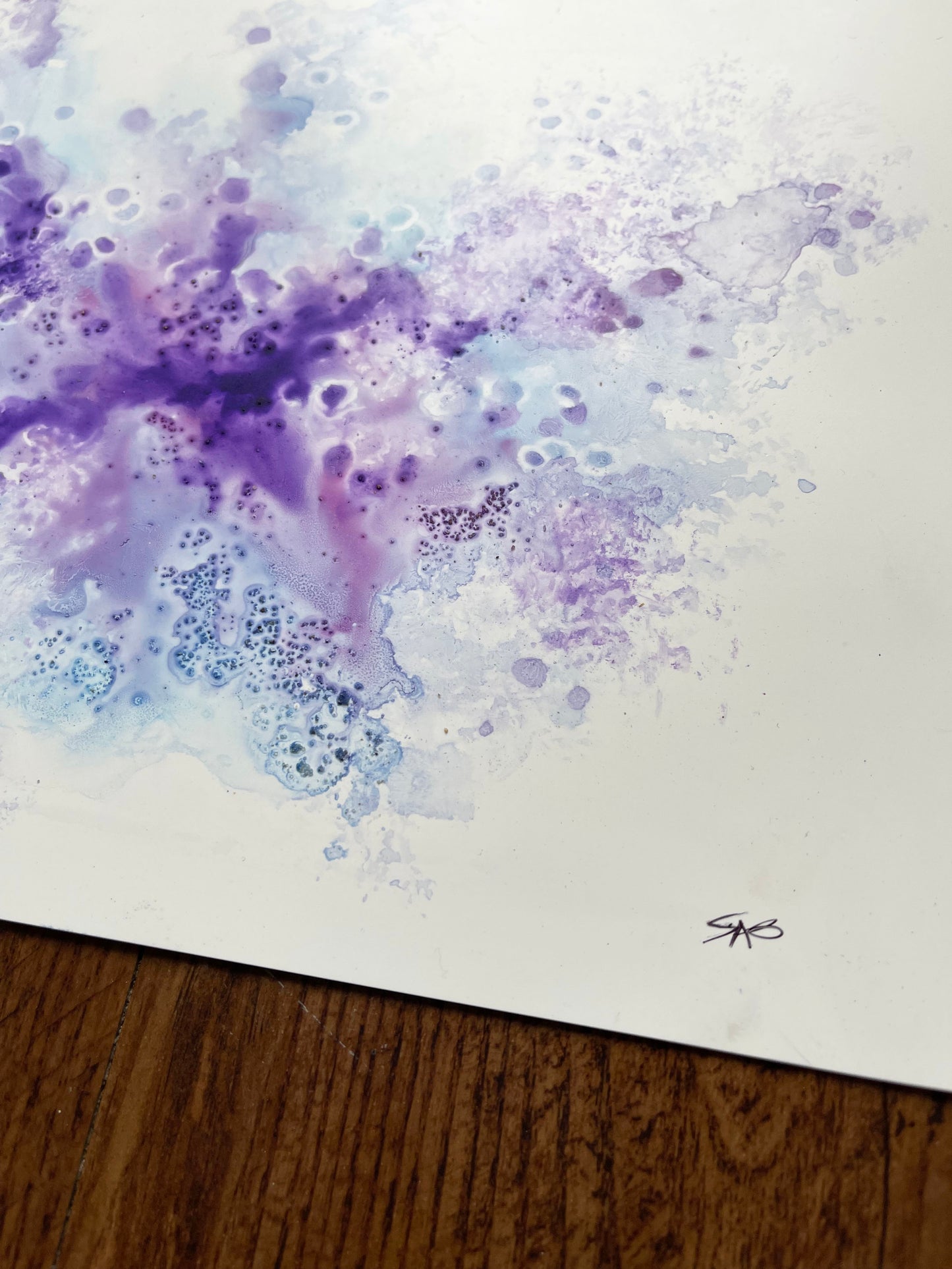 abstract purple watercolor painting wall art home decor