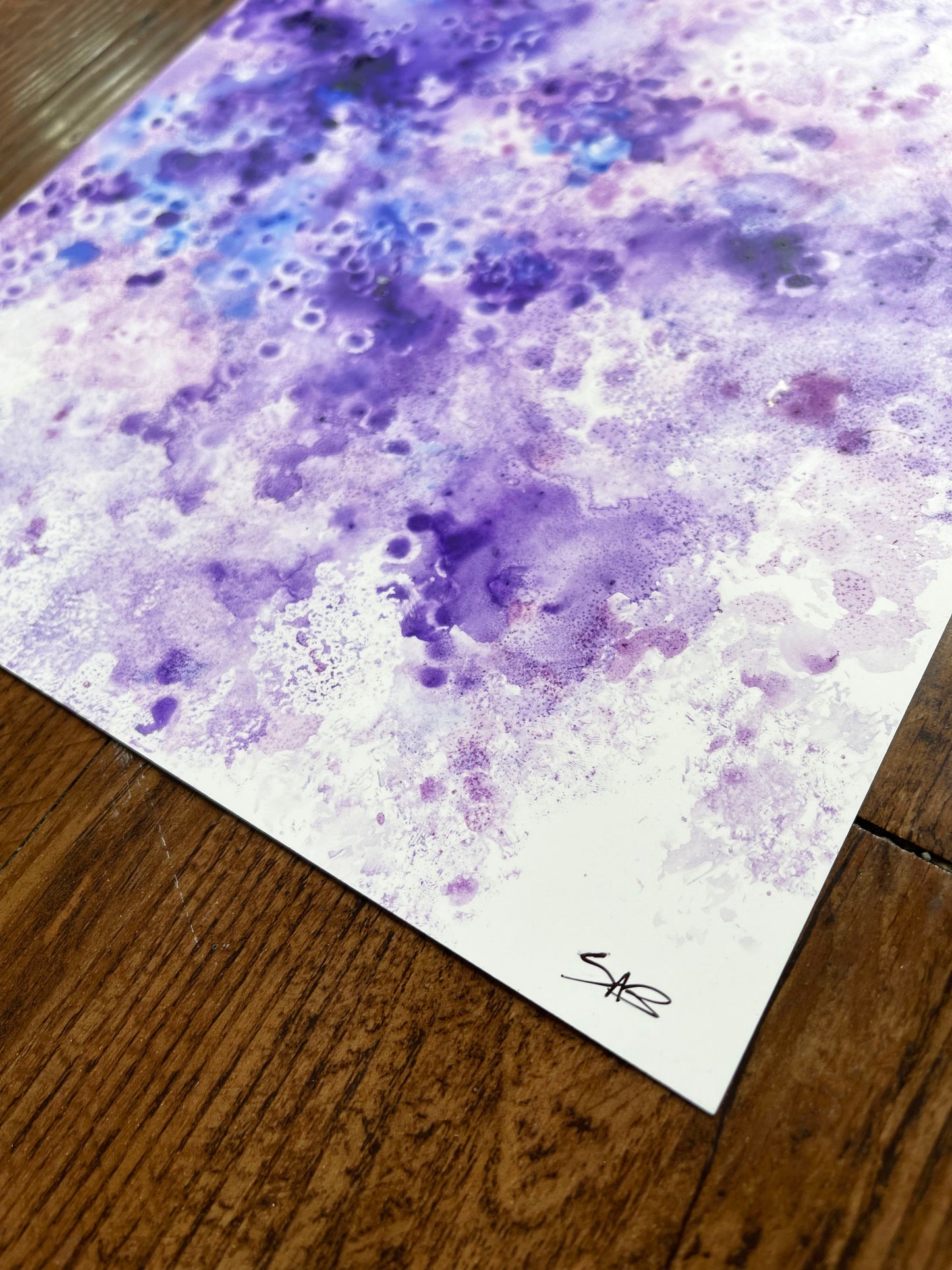 abstract purple watercolor painting, wall art, home decor