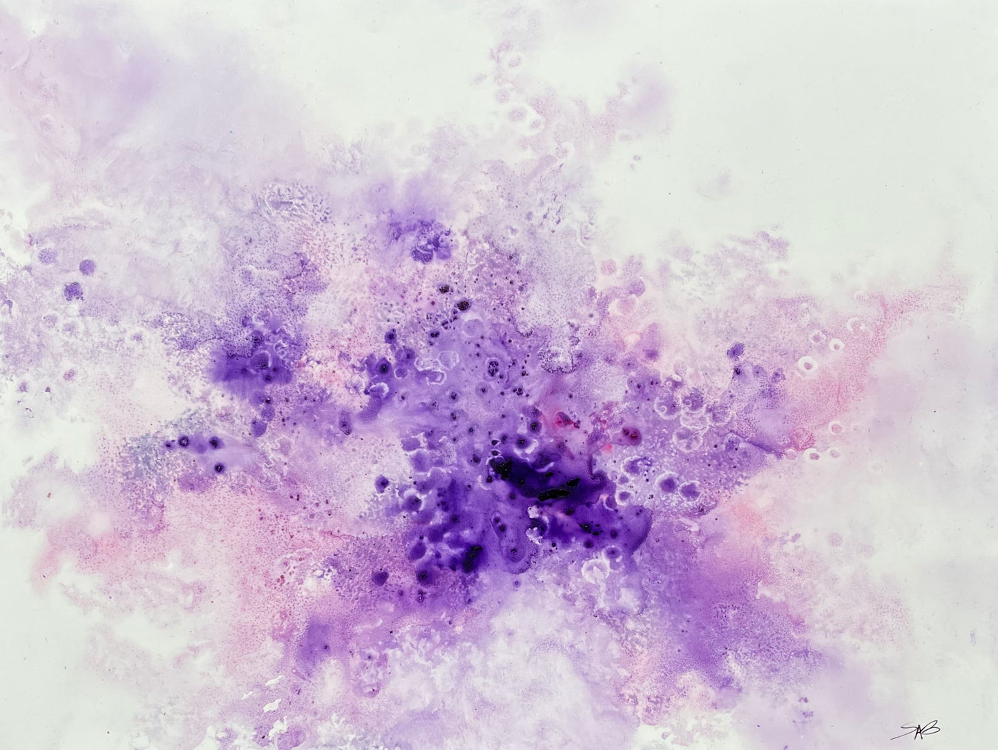 abstract purple watercolor art, wall art home decor