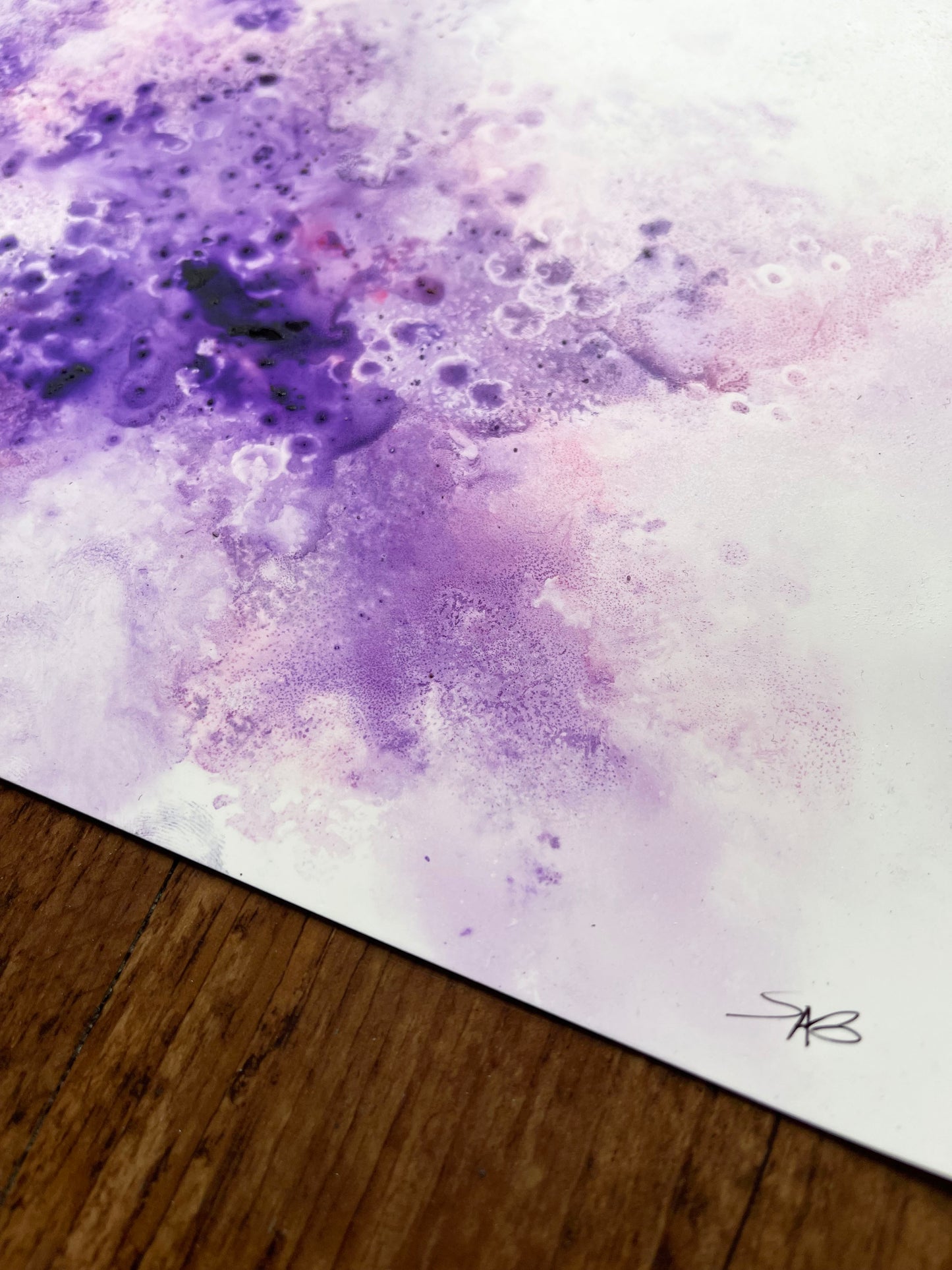 abstract purple watercolor art, wall art home decor