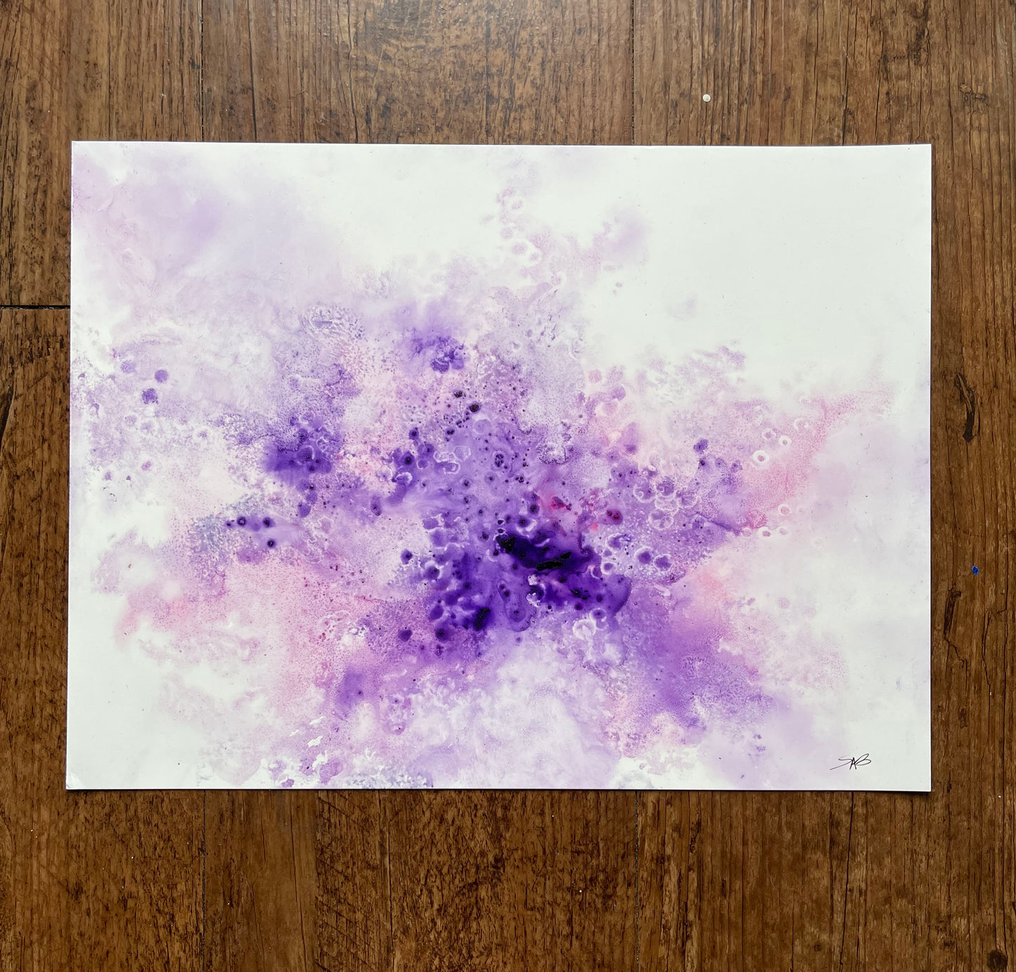 abstract purple watercolor art, wall art home decor