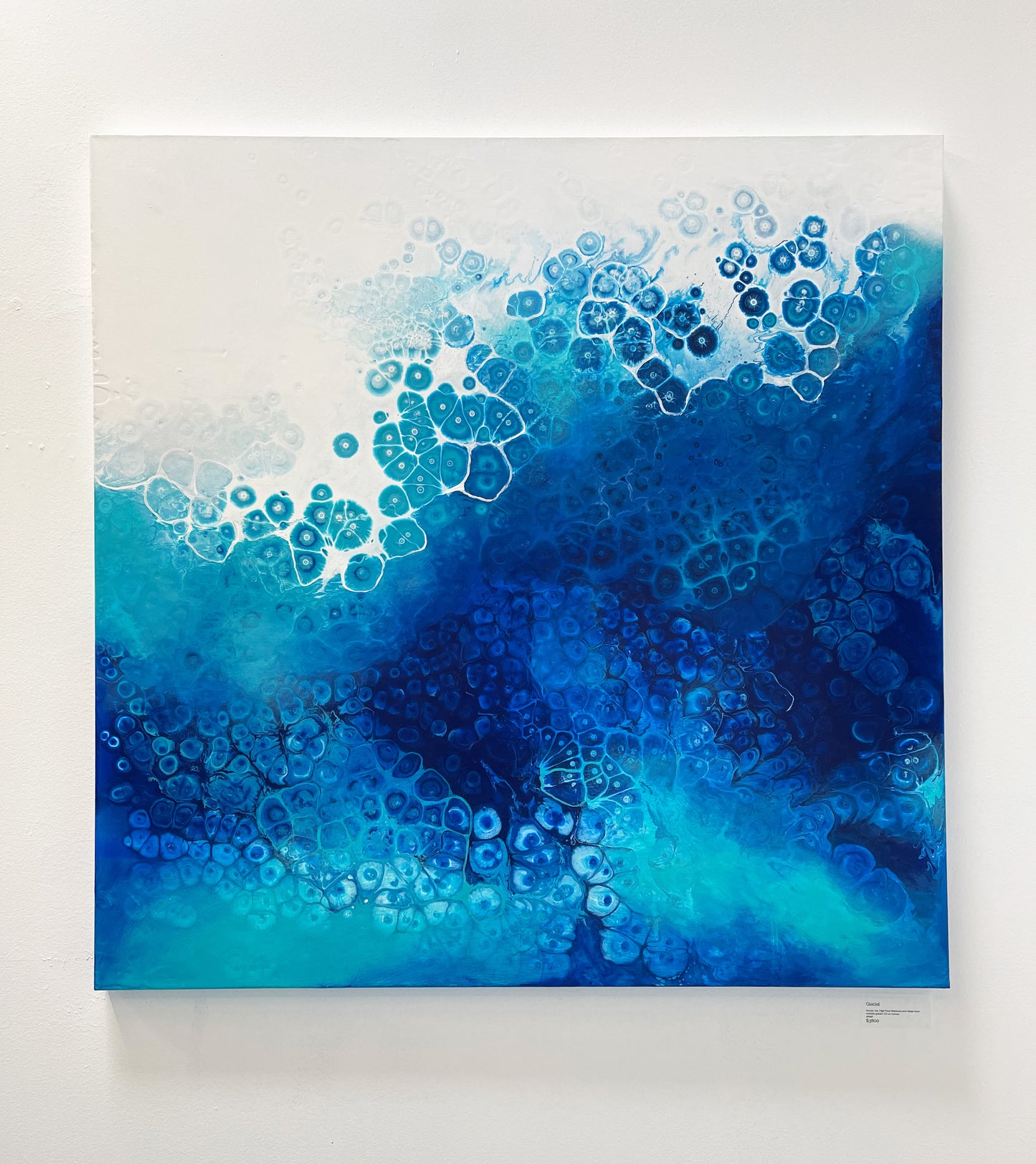 abstract ocean art blue fluid painting wall art home decor