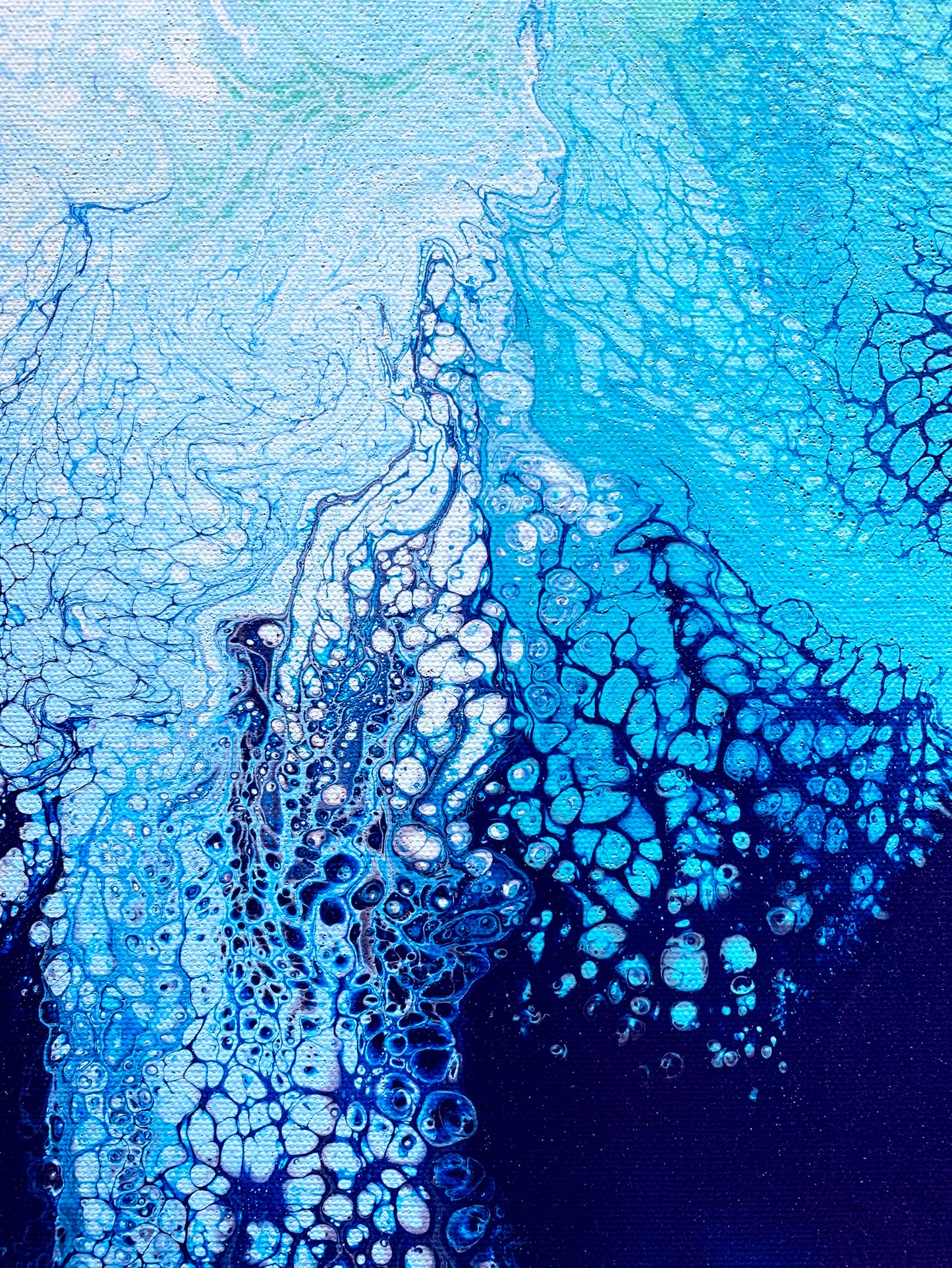 abstract ocean art blue fluid painting wall art home decor