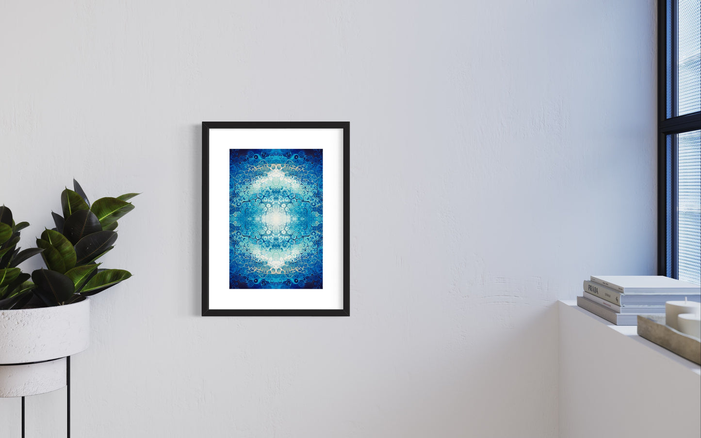abstract ocean art blue fluid painting wall art home decor