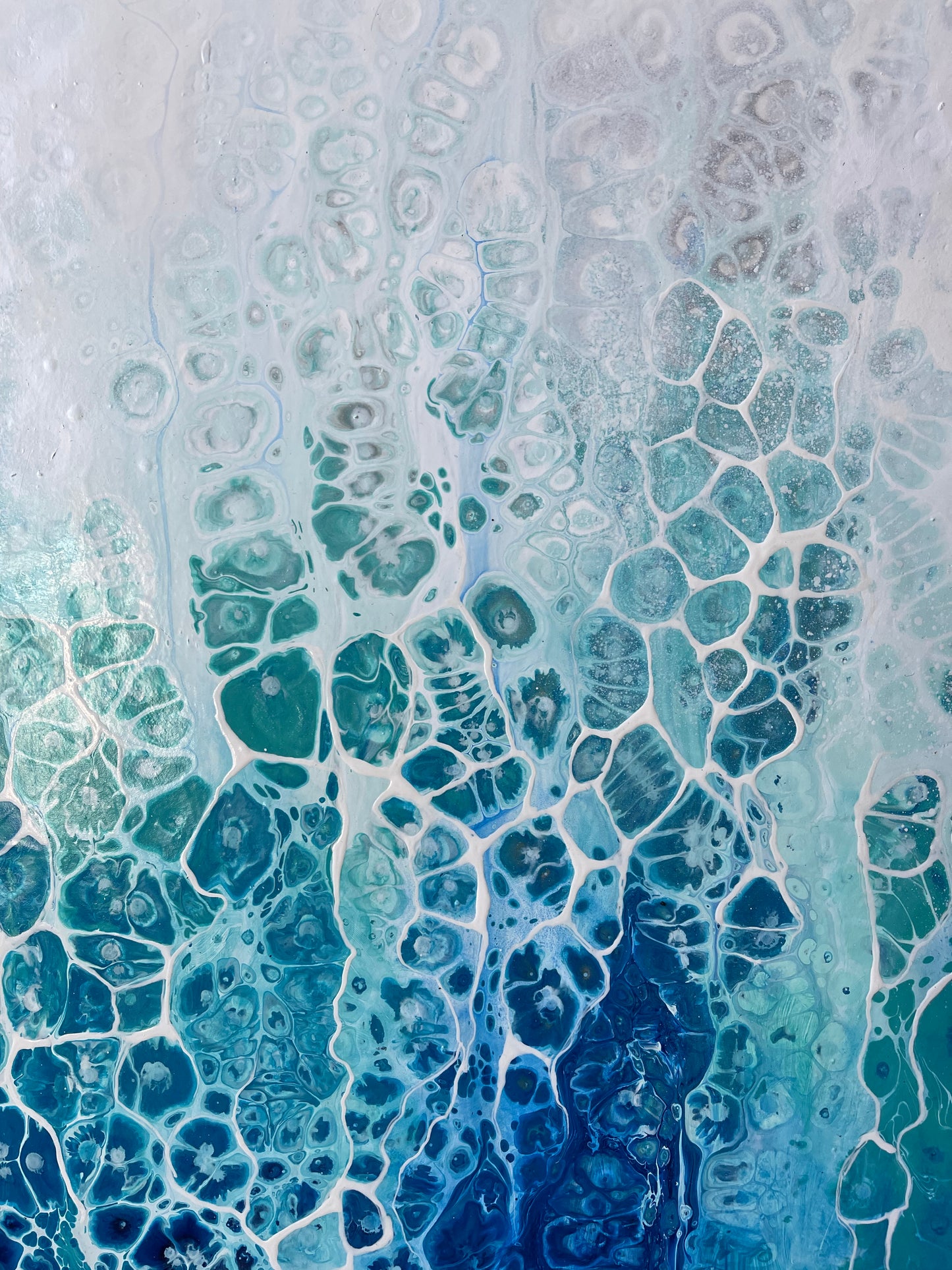 abstract ocean art blue fluid painting home decor wall art