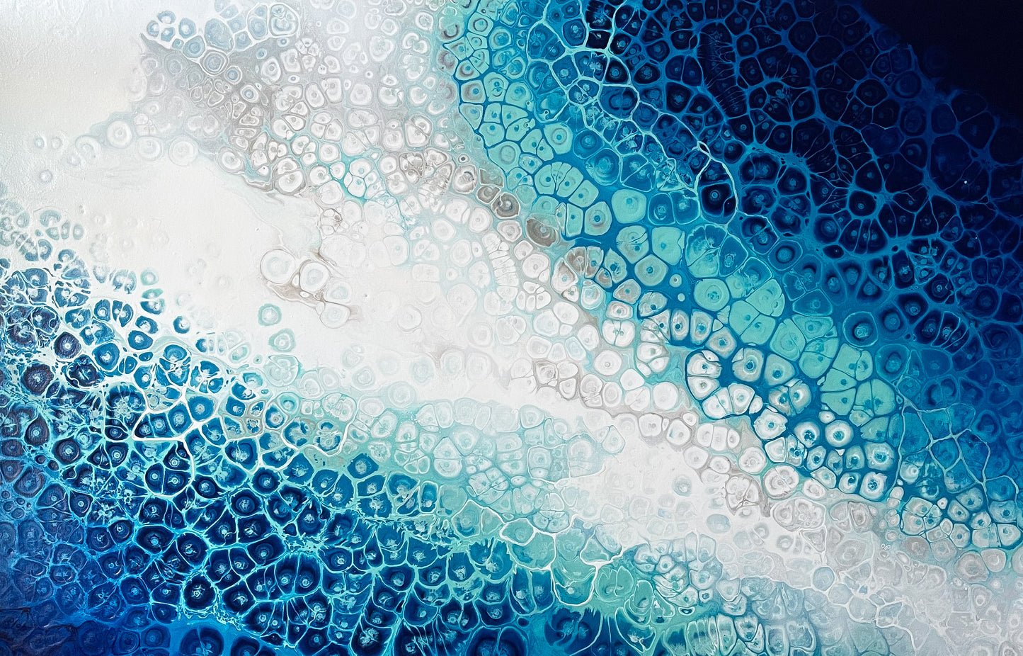 abstract ocean art blue fluid paintingn wall art home decor
