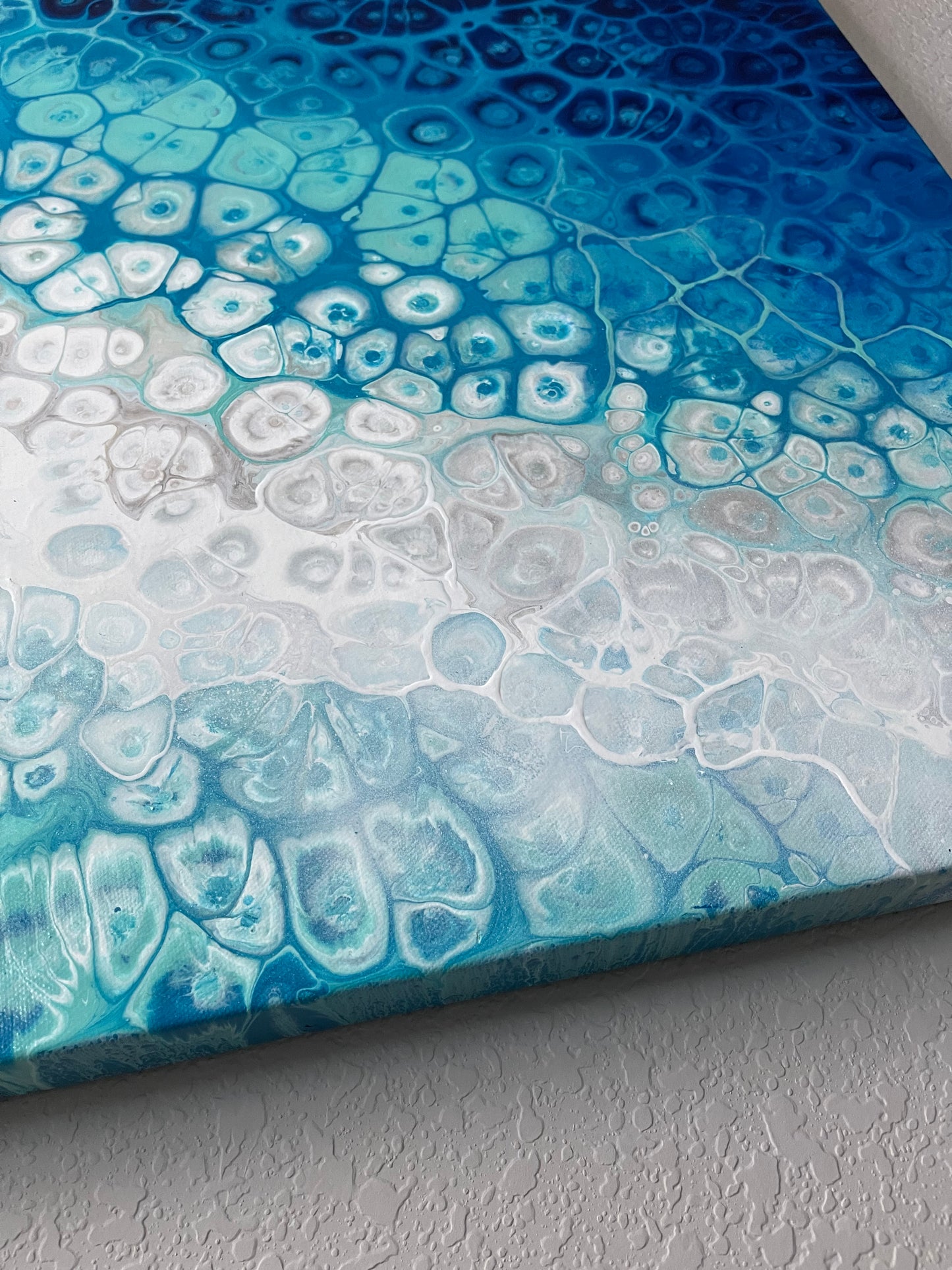 abstract ocean art blue fluid painting wall art home decor