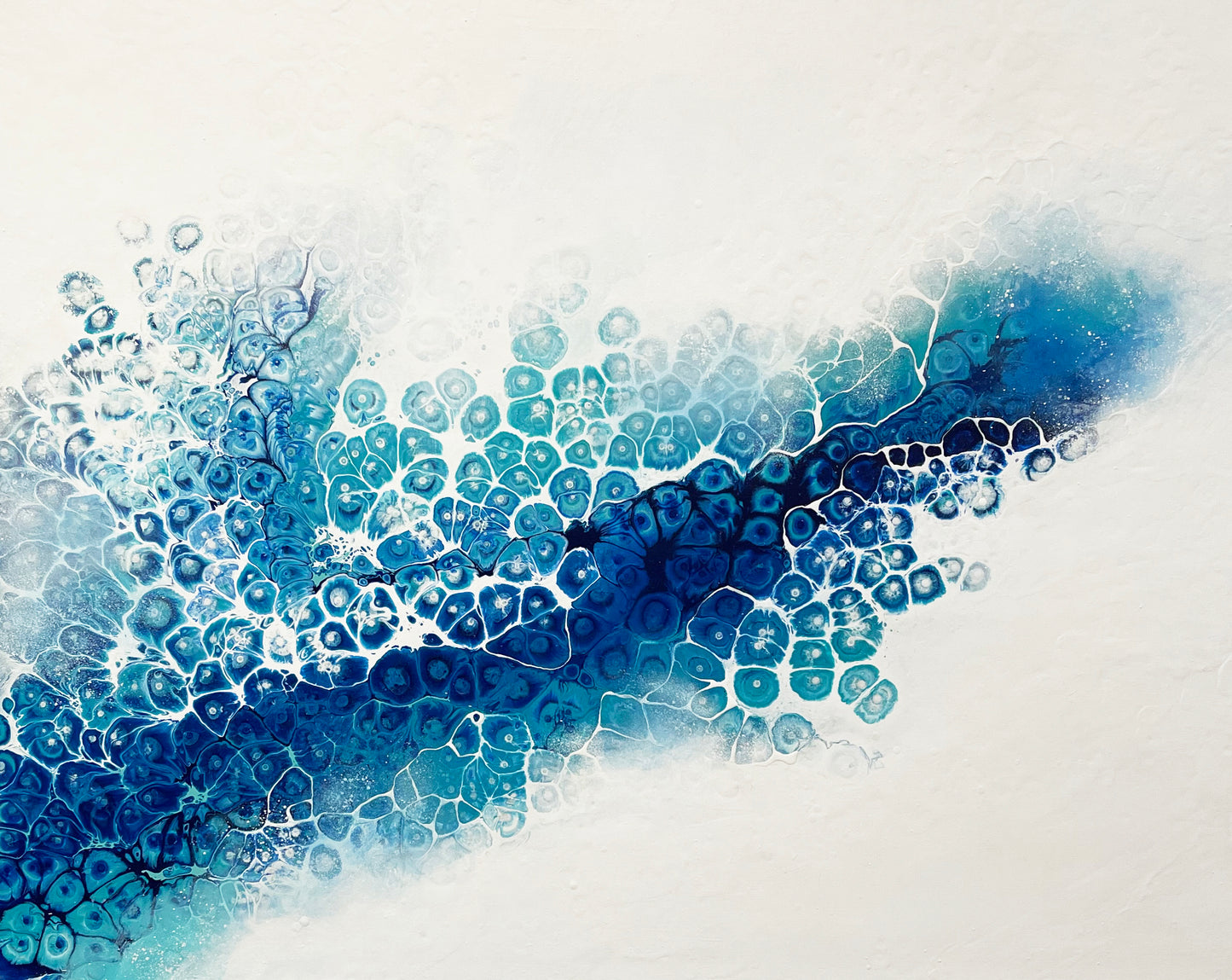 abstract ocean art blue fluid painting wall art home decor