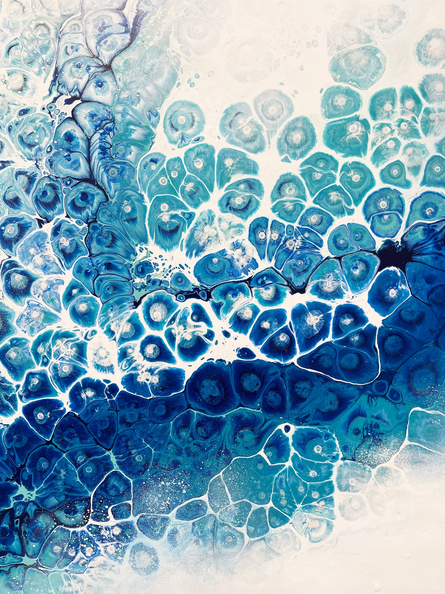 abstract ocean art blue fluid painting wall art home decor