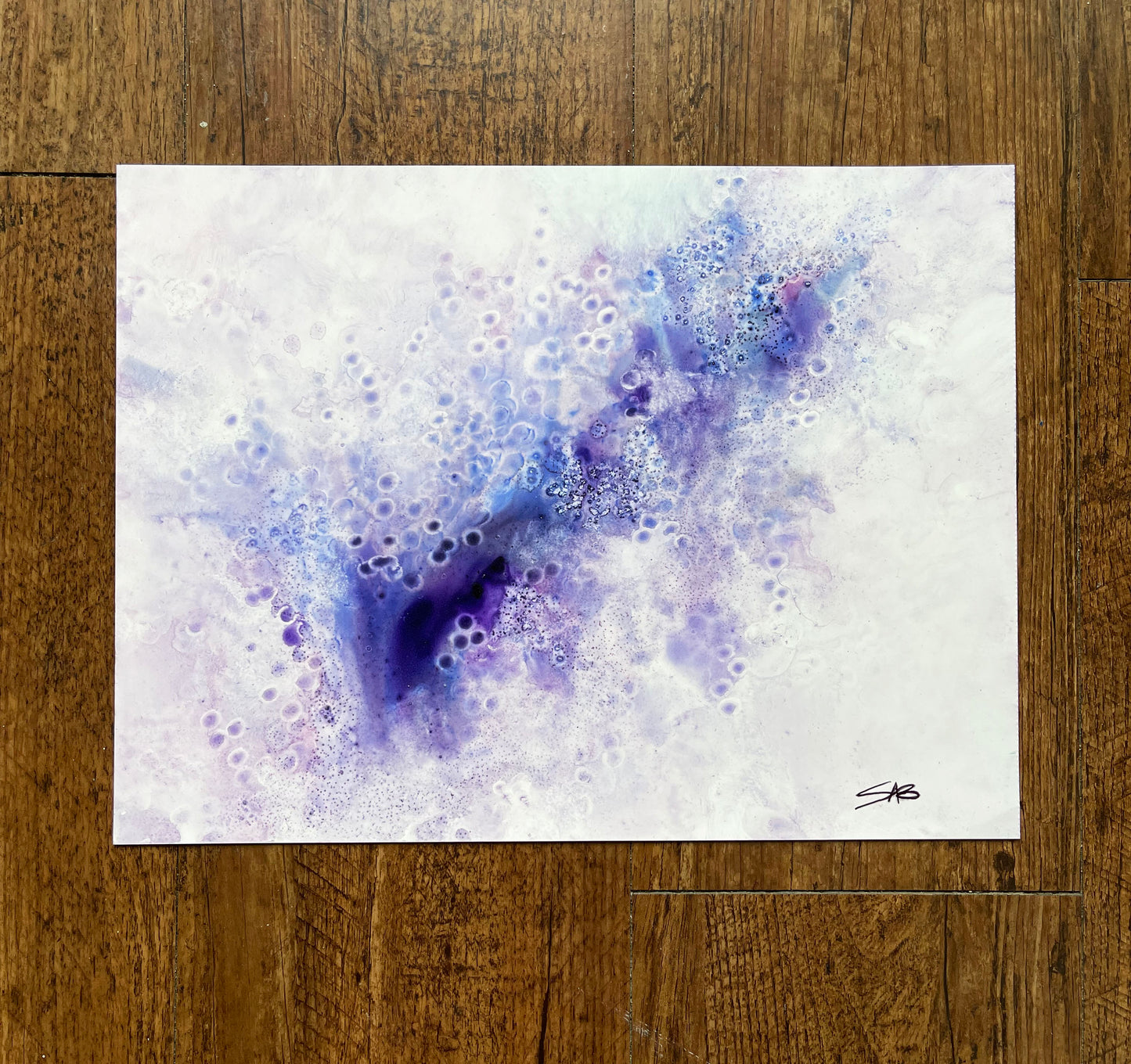abstract purple and blue watercolor painting, abstract art, home decor, wall art