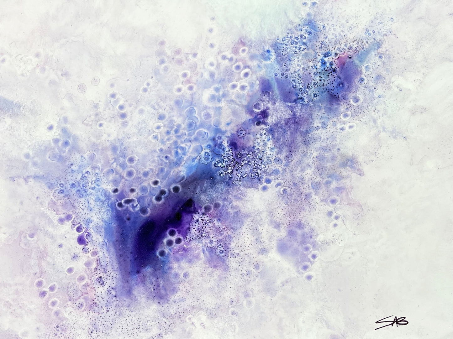 abstract purple and blue watercolor painting, abstract art, home decor, wall art