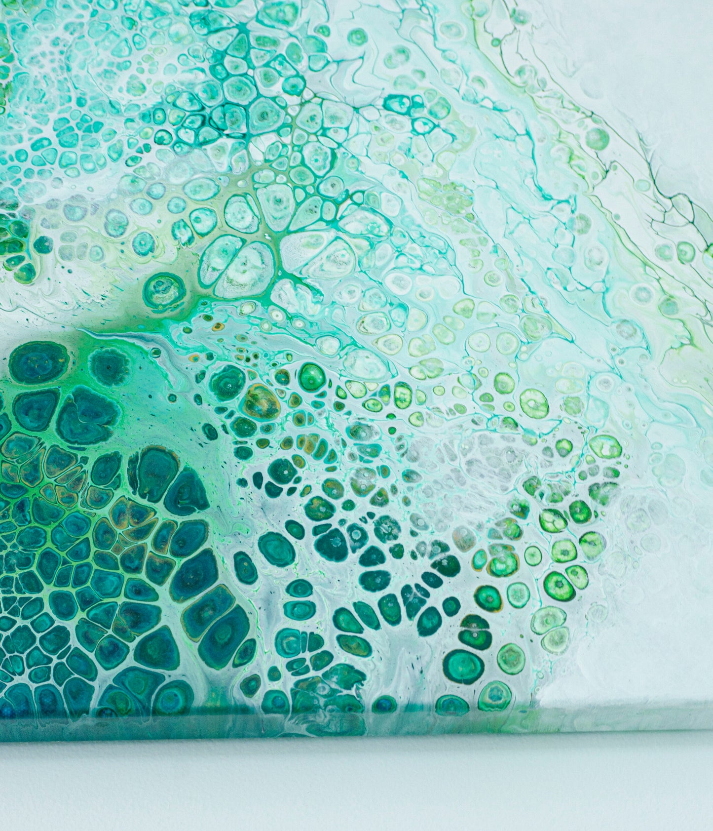 abstract ocean art green fluid painting