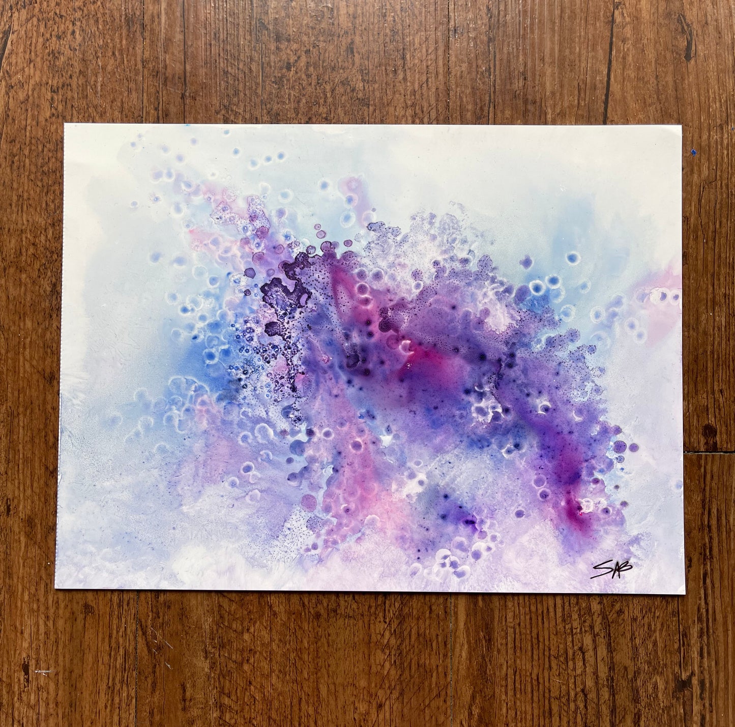 abstract purple and blue watercolor  painting, abstract art, home decor, wall art