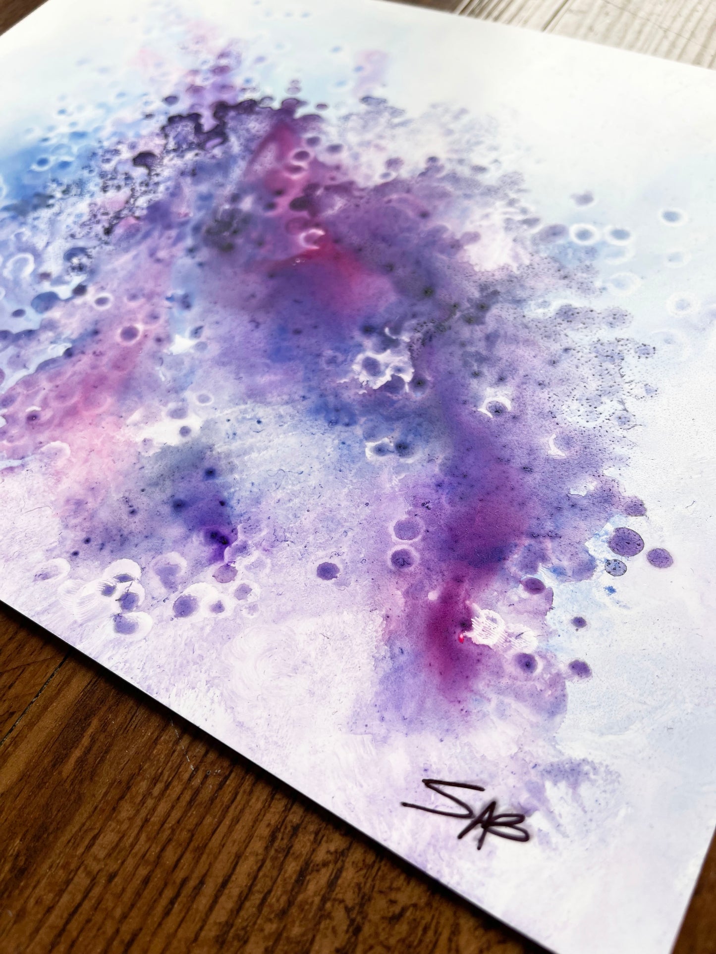 abstract purple and blue watercolor  painting, abstract art, home decor, wall art