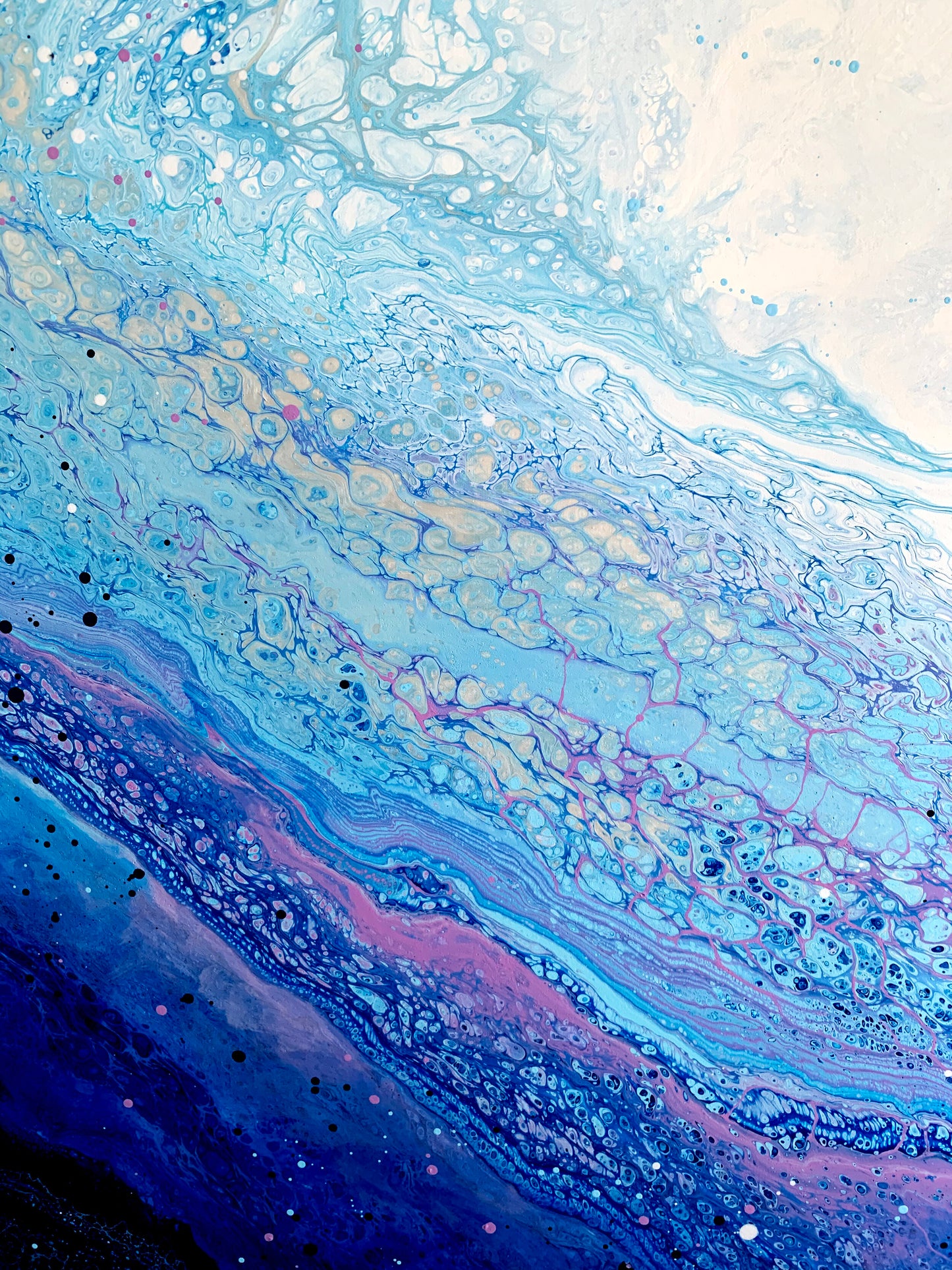abstract ocean art blue fluid painting wall art home decor