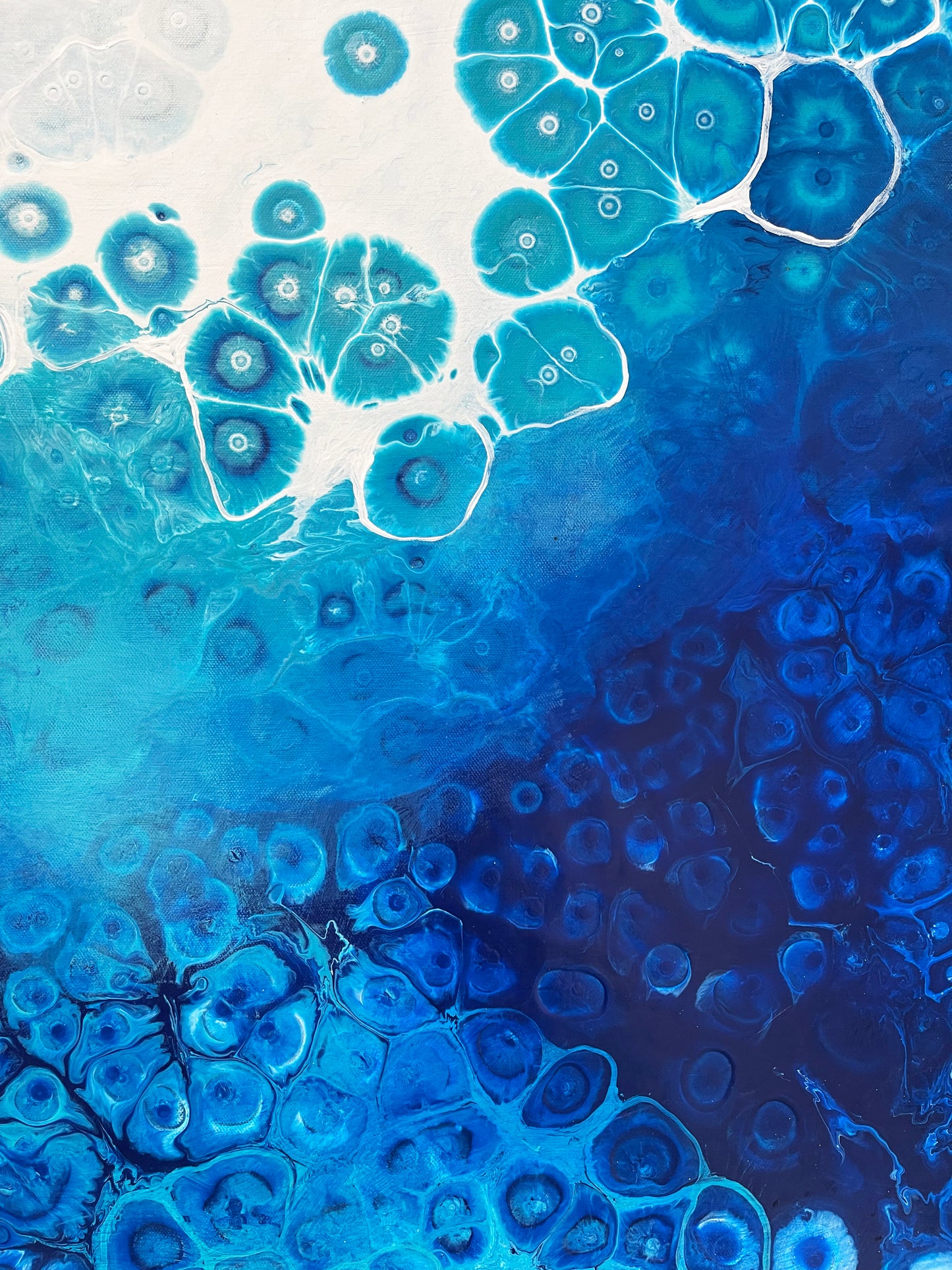 abstract ocean art blue fluid painting wall art home decor