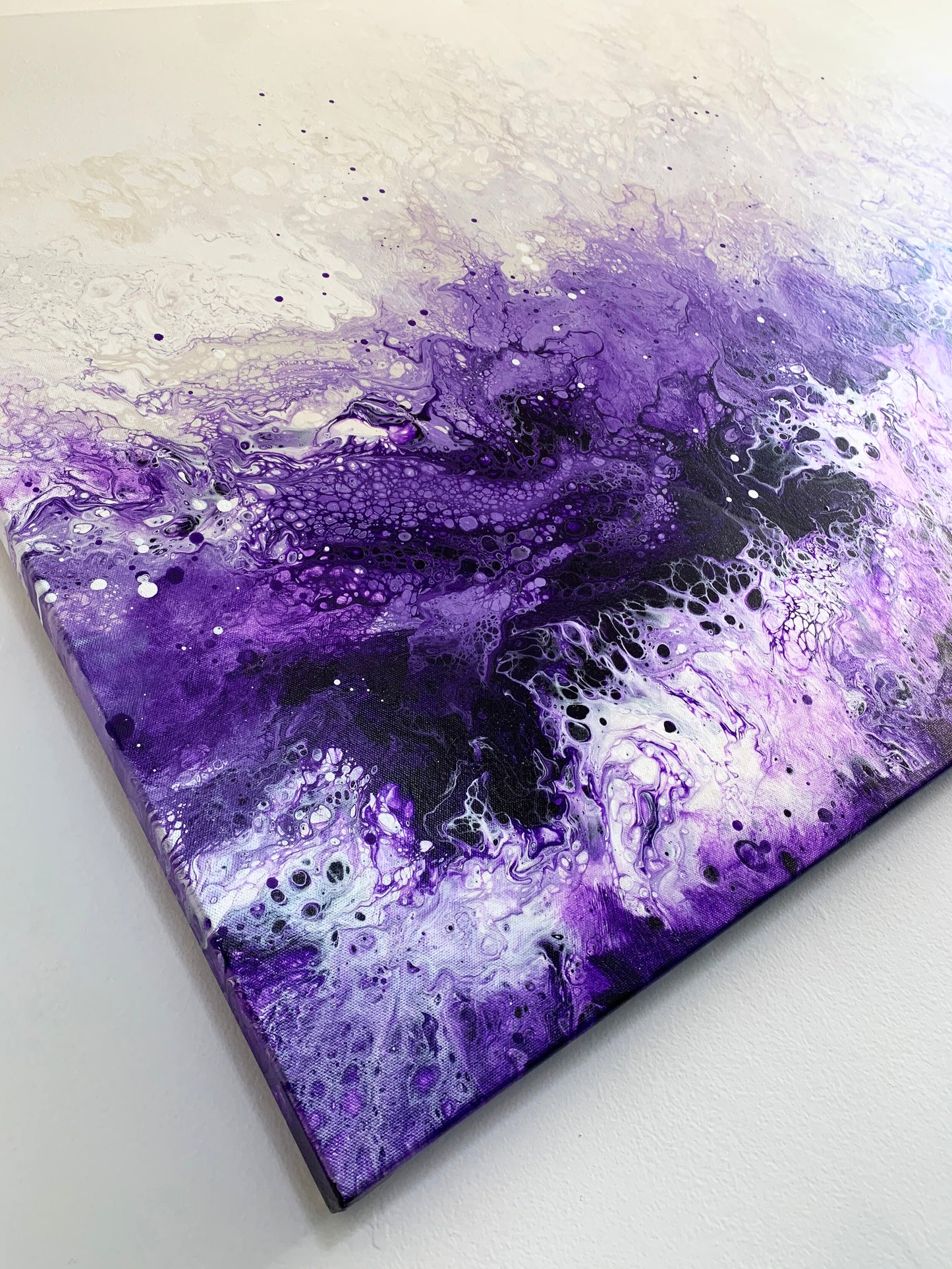 abstract ocean art purple fluid painting wall art home decor