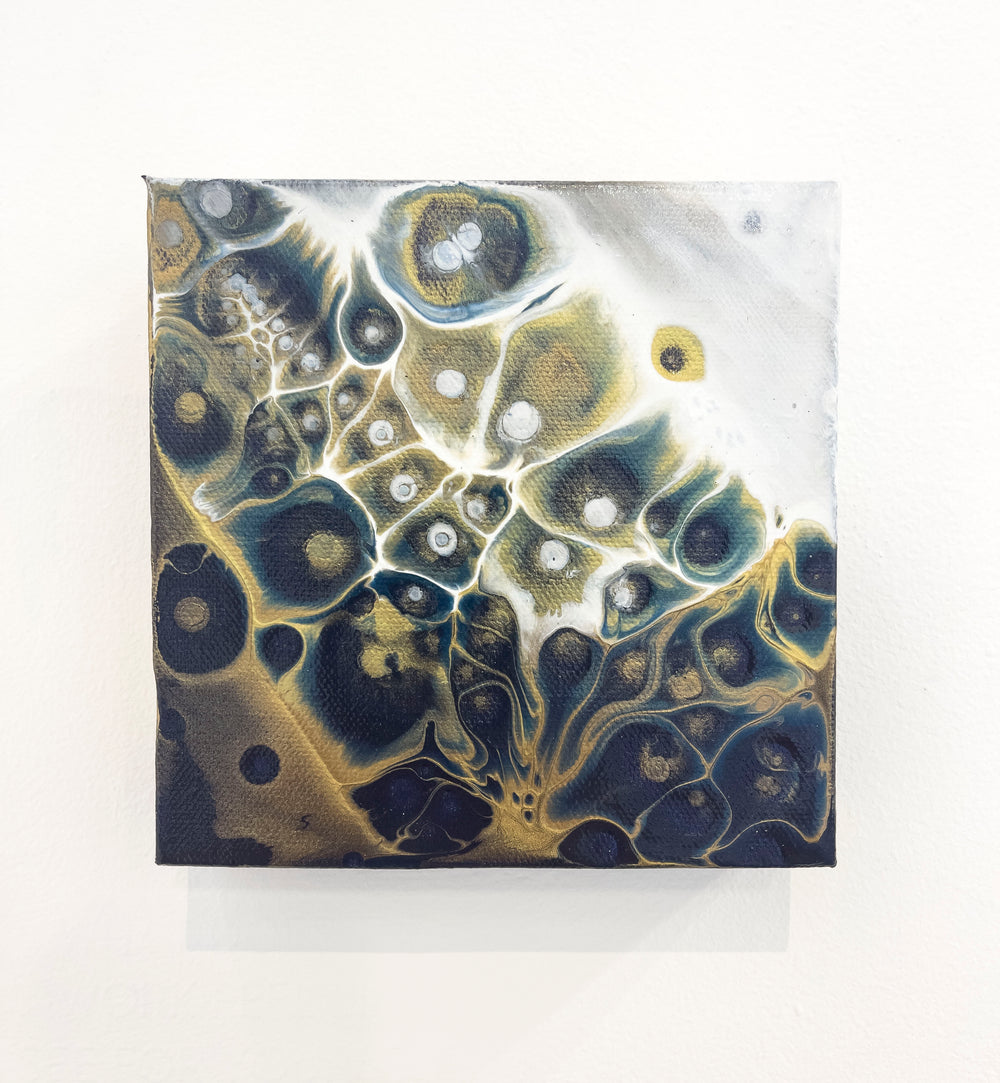 abstract fluid gold painting, wall art home decor 