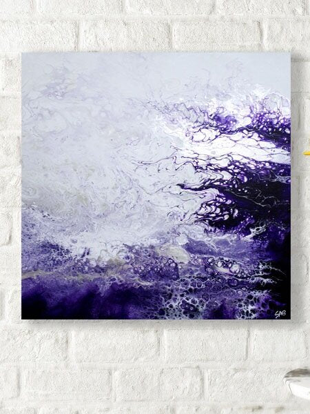 abstract art purple fluid painting 