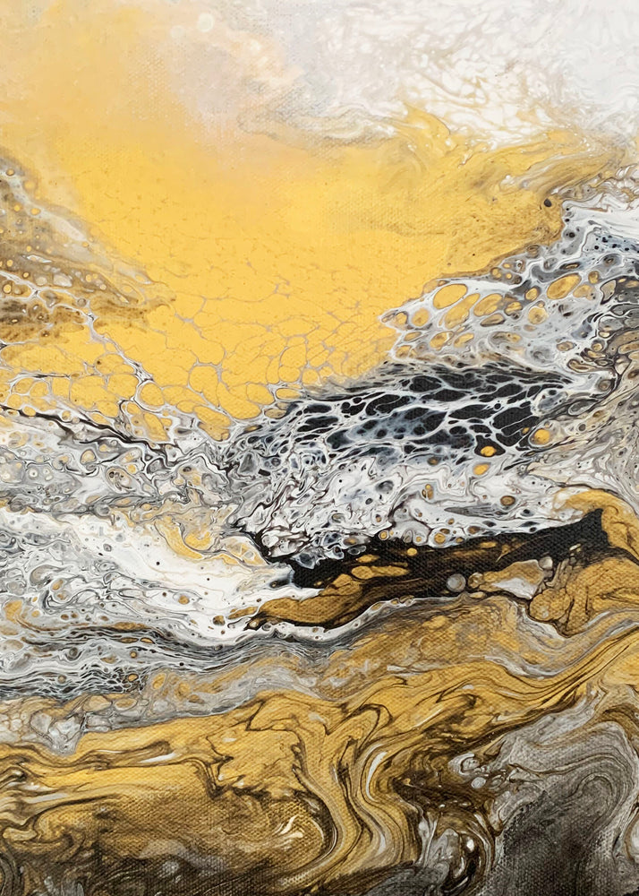 abstract gold fluid painting 